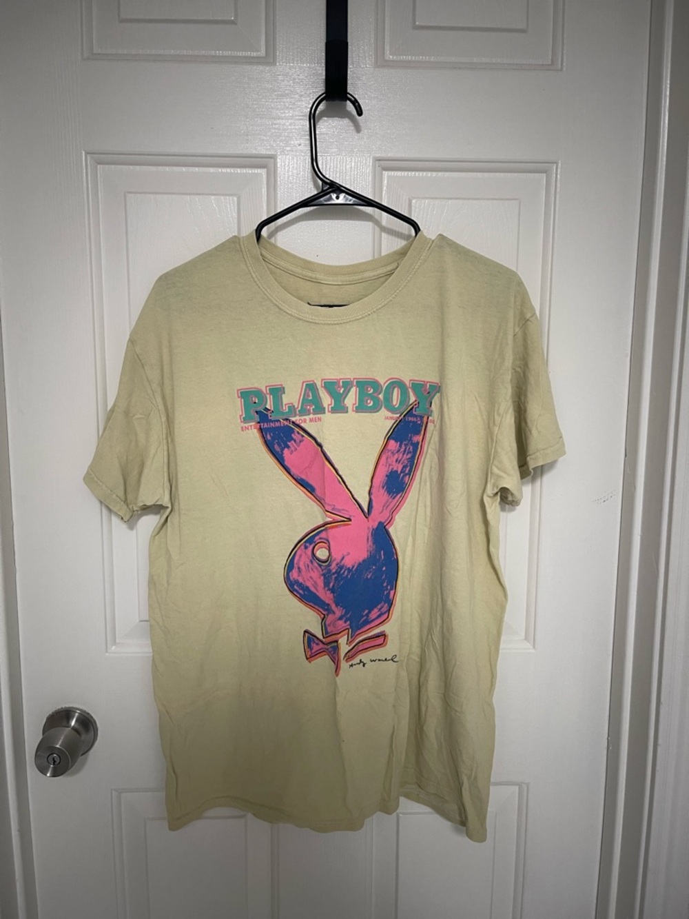 PLAYBOY Short Sleeve Tee Yellow Vintage Look
